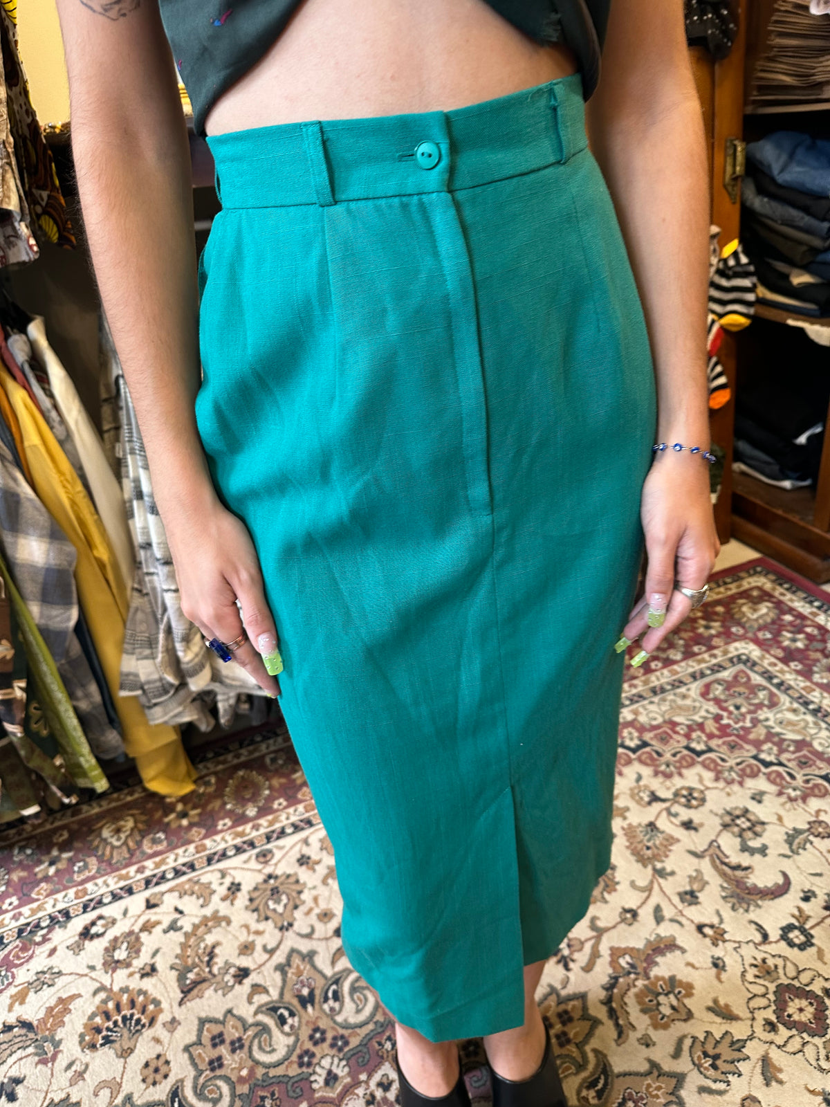 Vintage Midi Turquoise Skirt