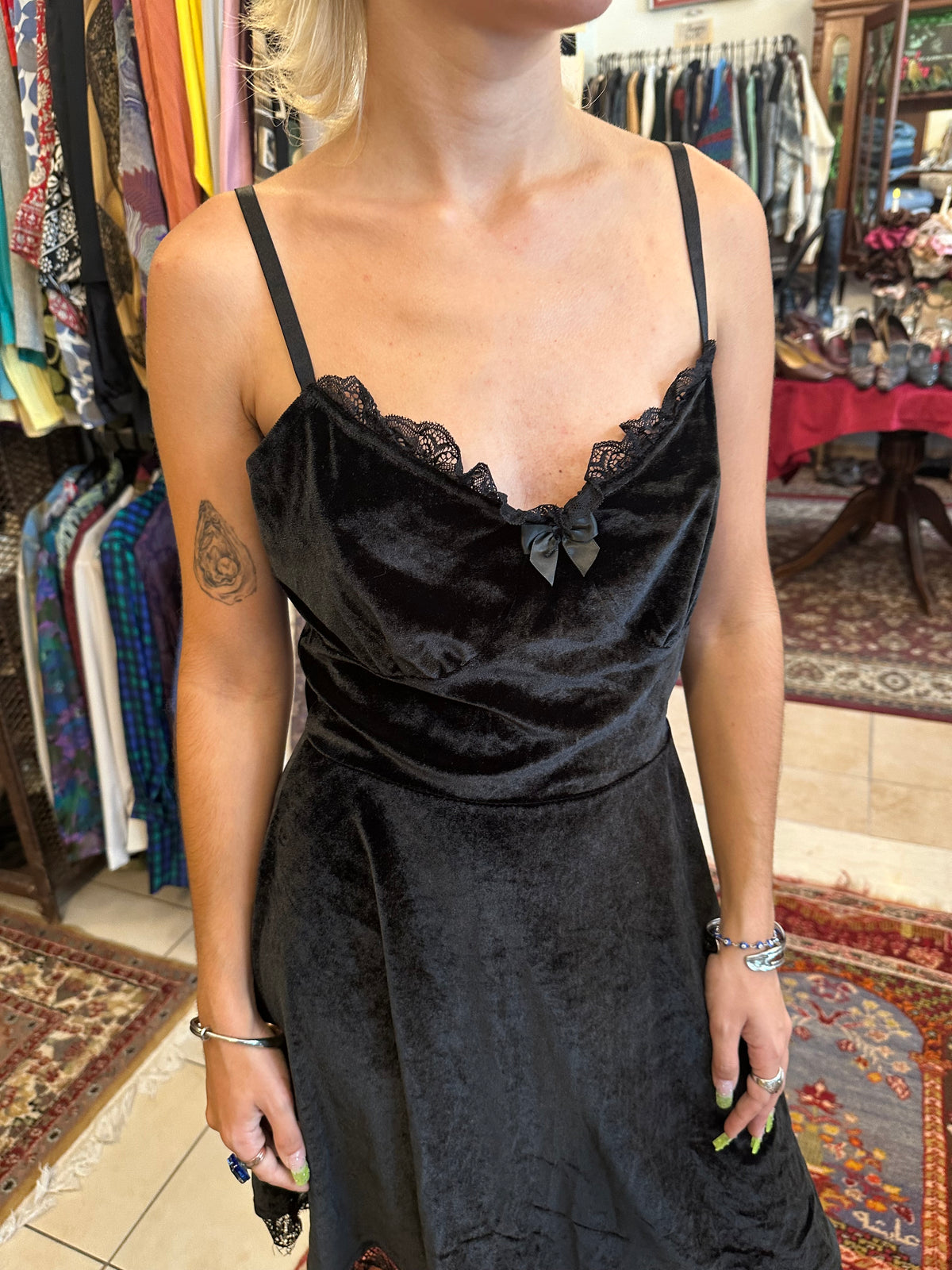 Velvet Mini Black Dress