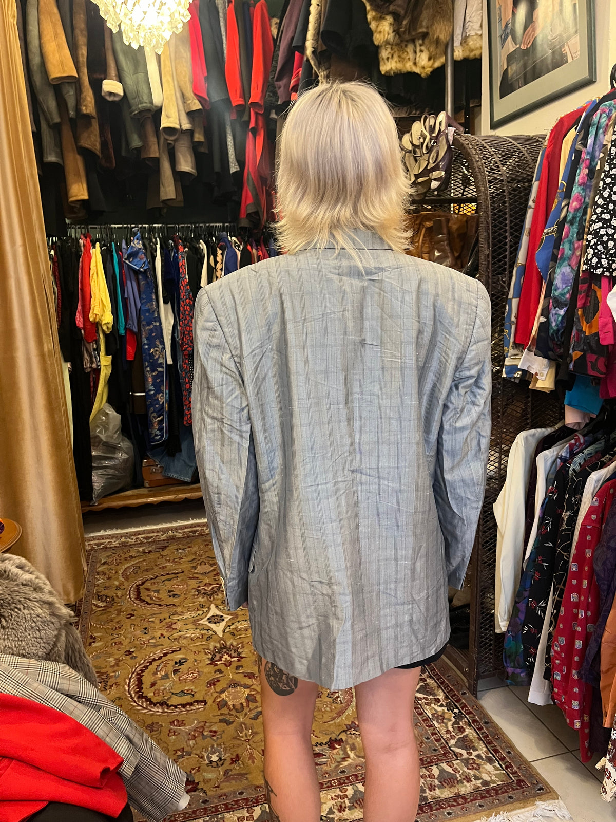 Silver 90s button up blazer