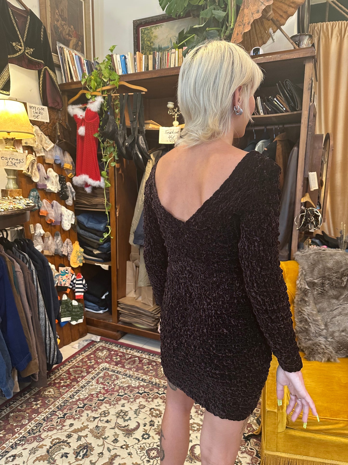 Vintage brown midi dress