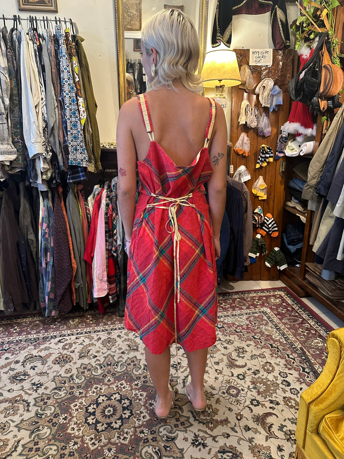 Red Vintage Gingham Dress