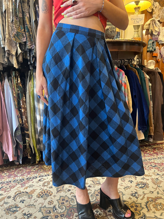 Plaid wool skirt