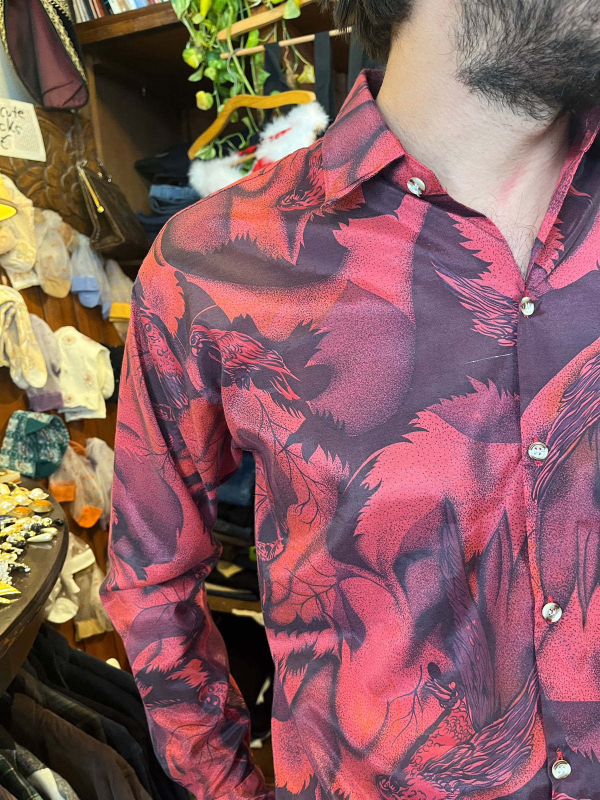 Vintage button up funky shirt