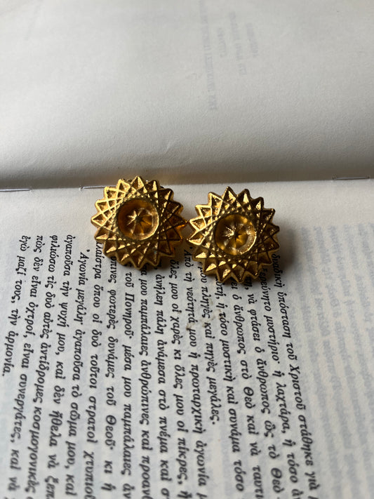 Vintage clip on Ancient Greek style earrings