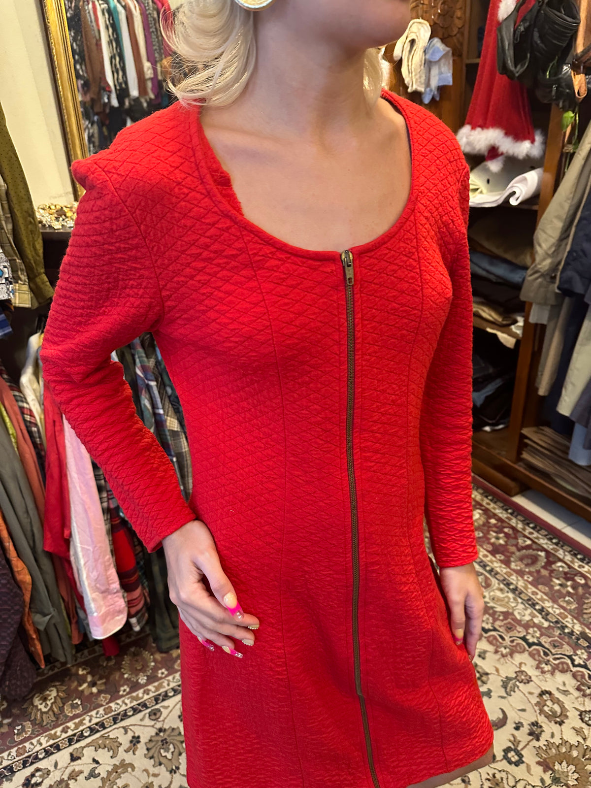Red Vintage Midi Dress
