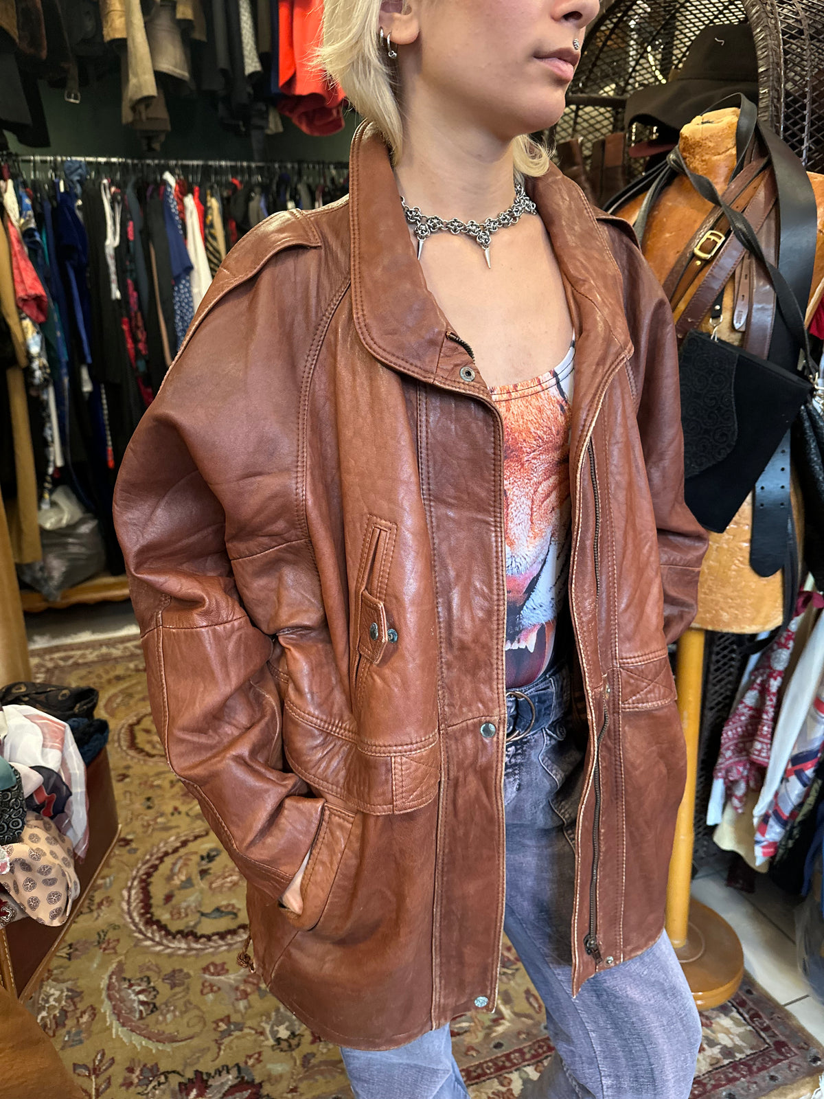Brown Vintage Leather Jacket