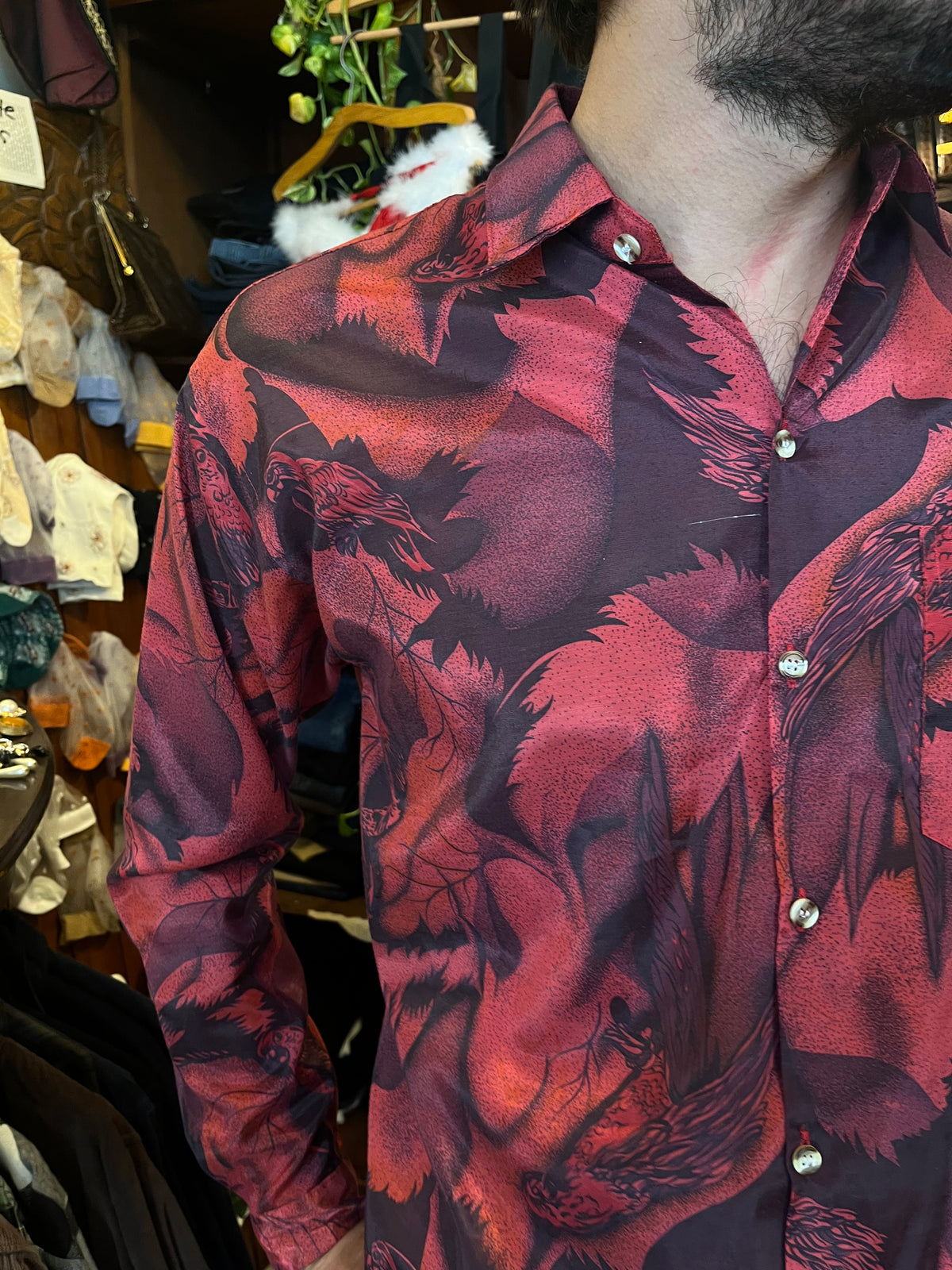 Vintage button up funky shirt