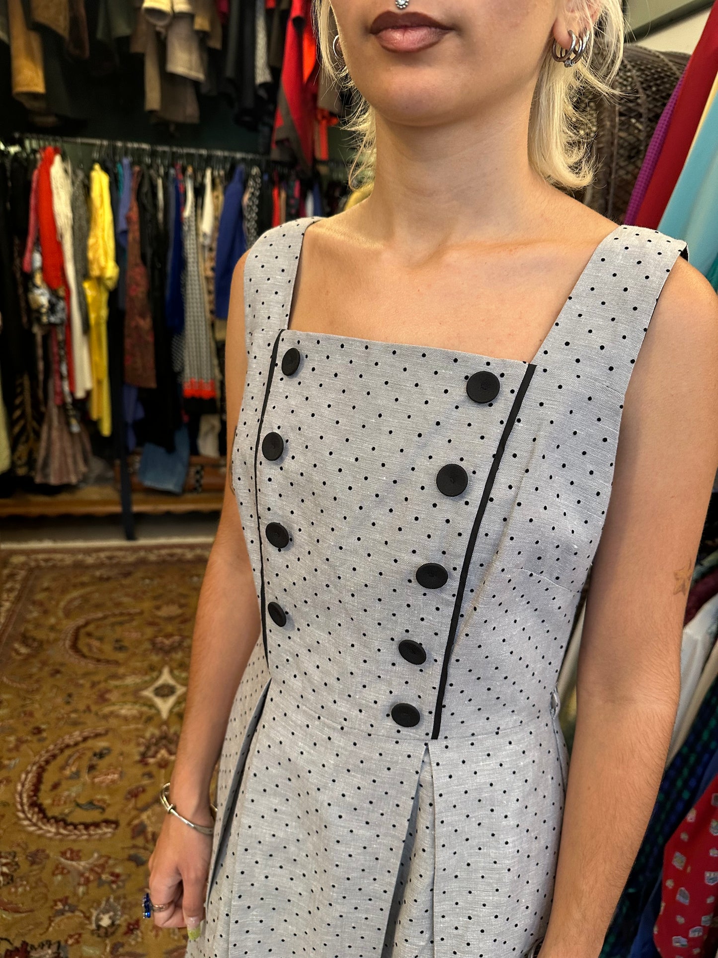 Vintage Grey Midi Dress