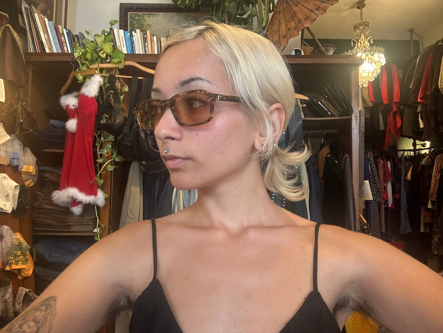 Vintage Patterned Square Sunglasses