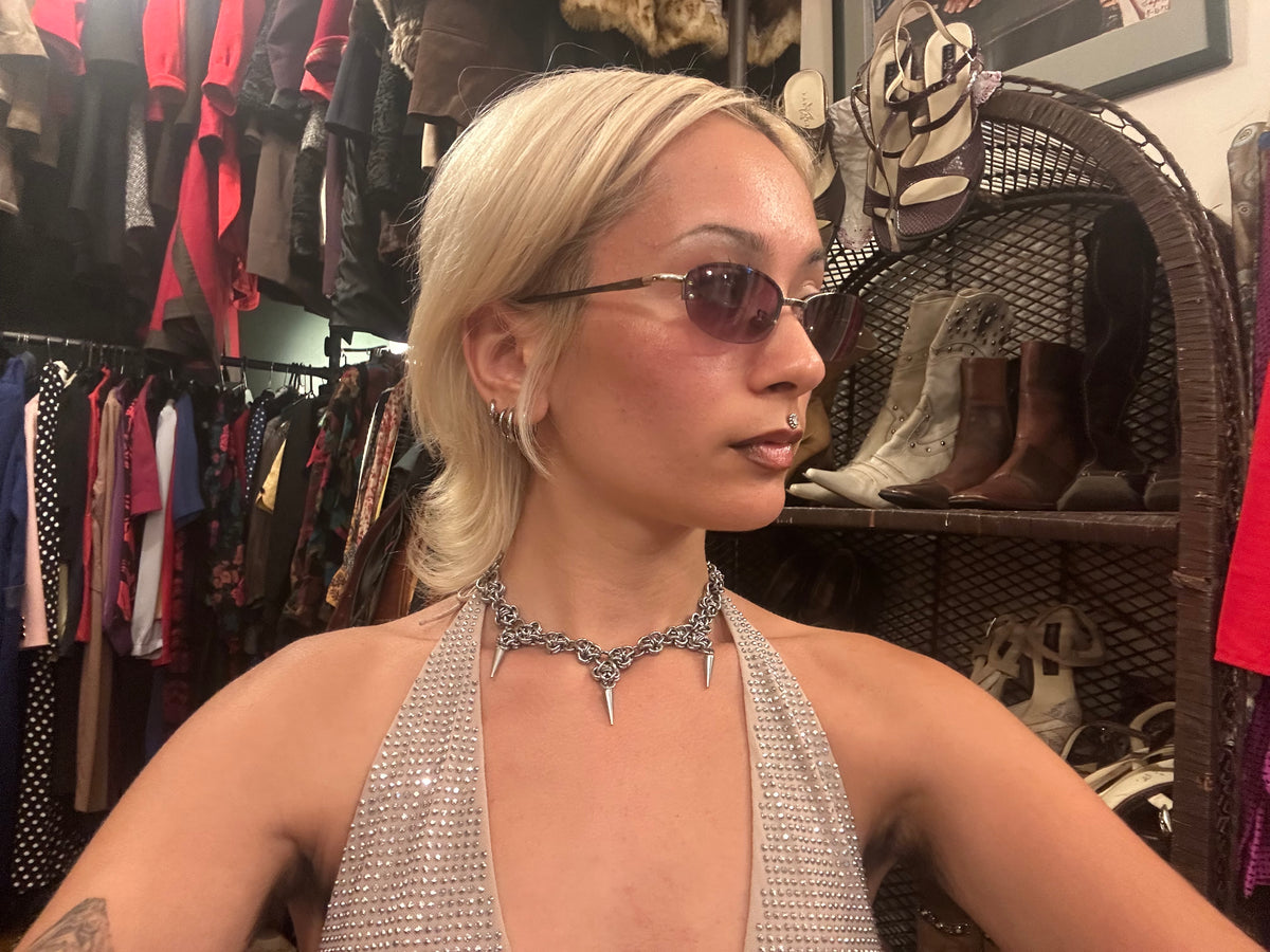 Vintage Rimless Purple Sunglasses