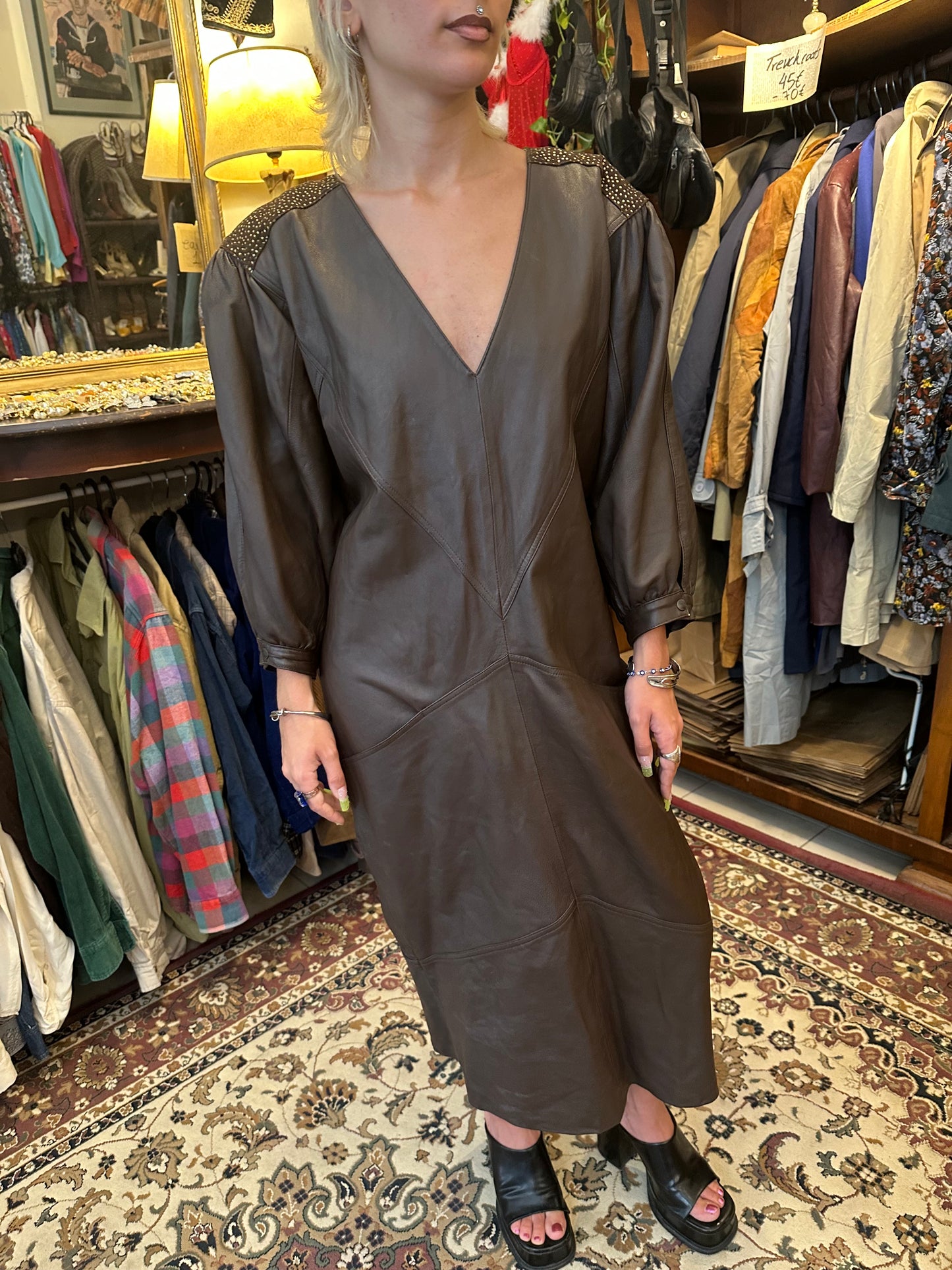 Leather 80s dress