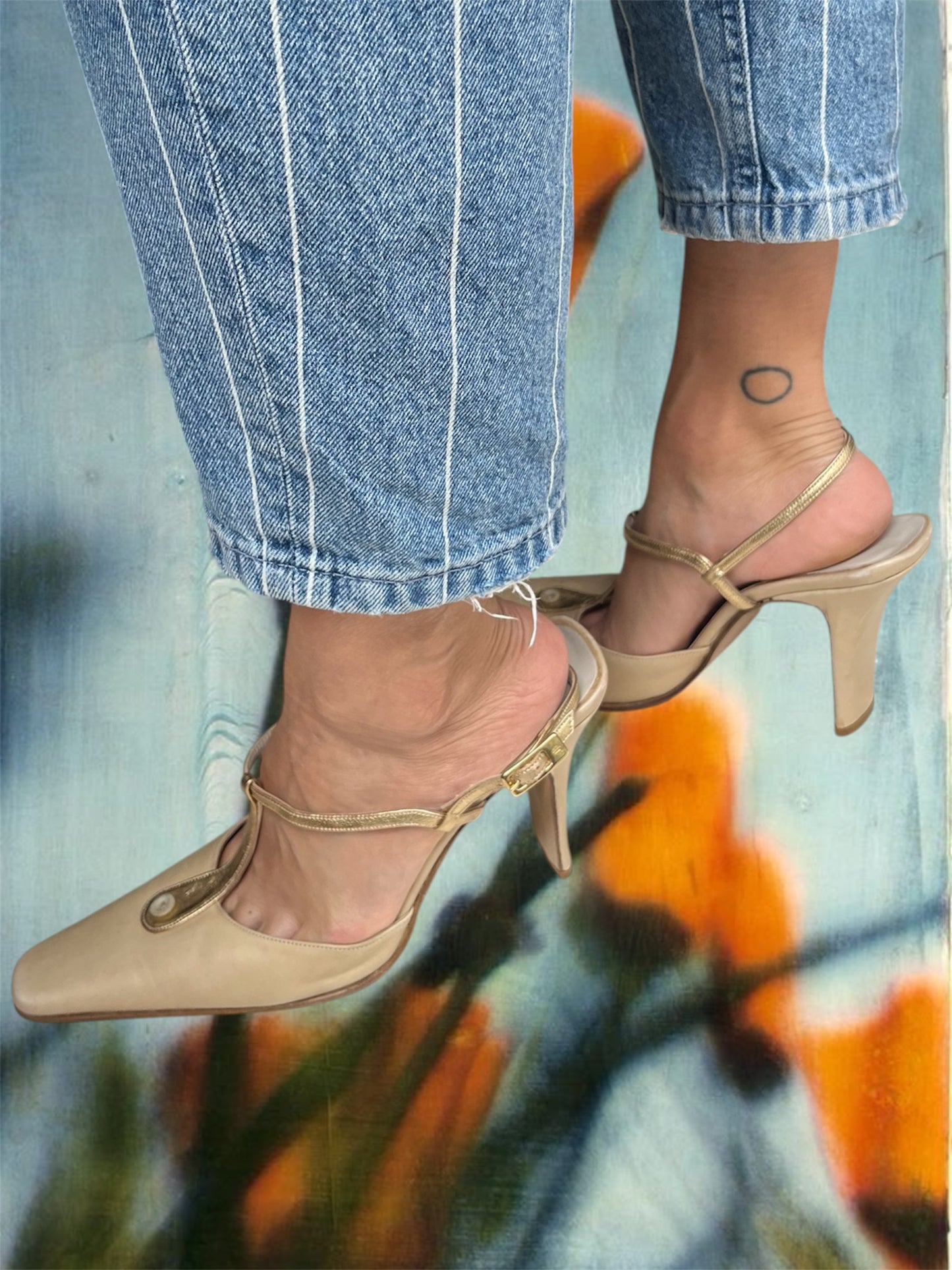 Vintage leather heels
