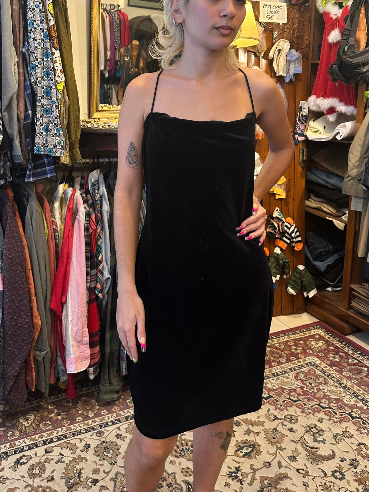 Black Velvet Mini Dress