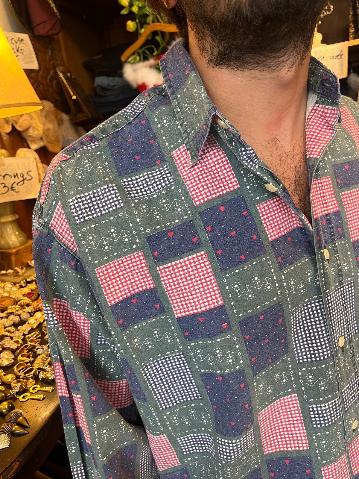 Funky 90s button up shirt