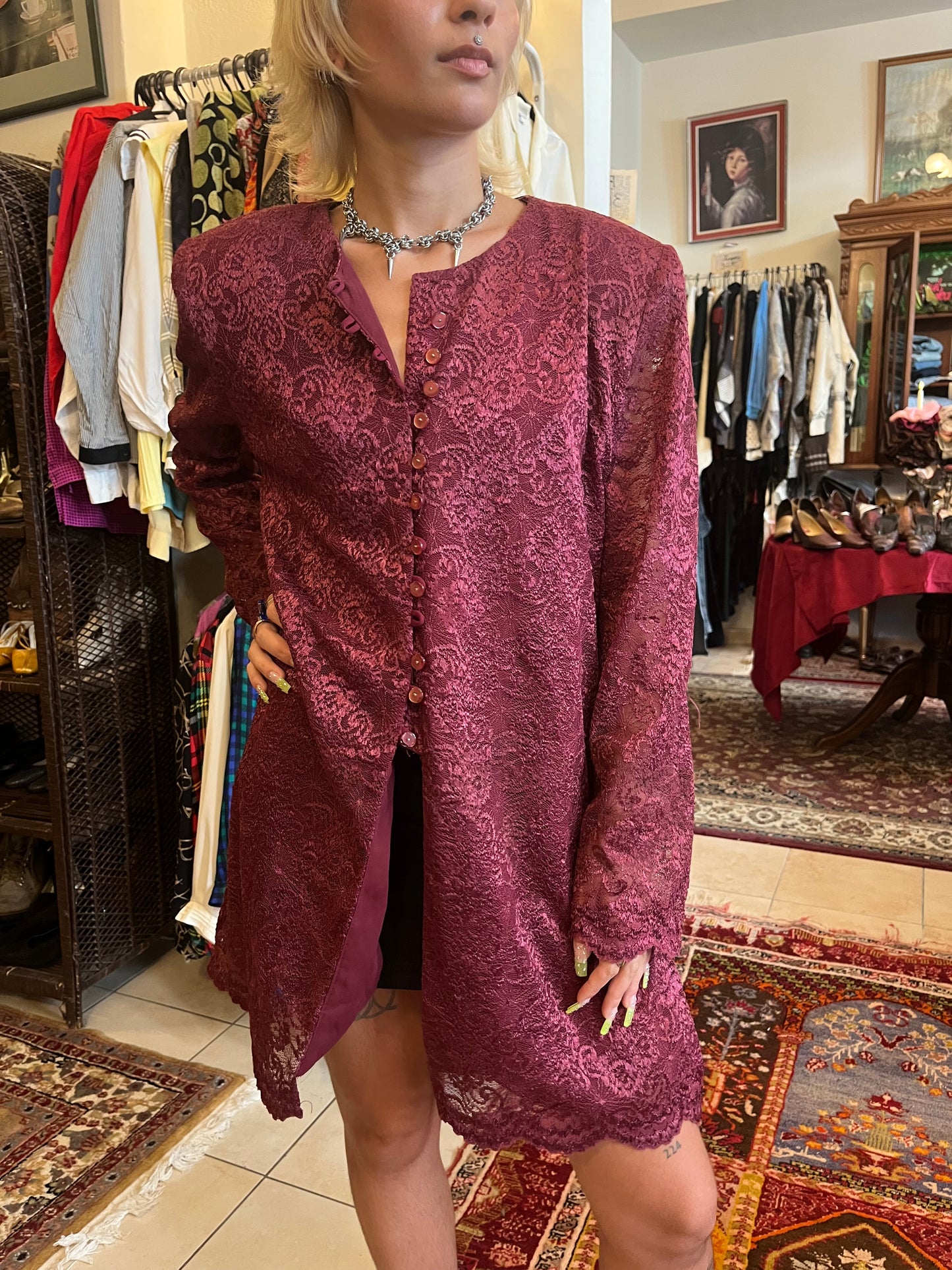 Vintage button up shirt /Kimono
