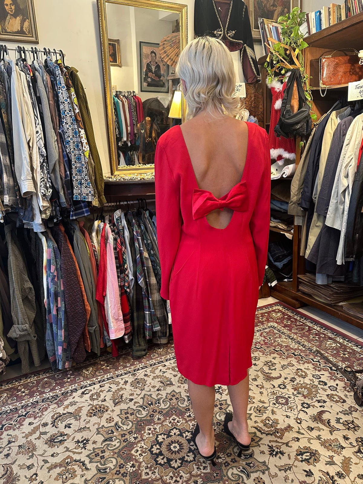 Vintage Midi Red Dress