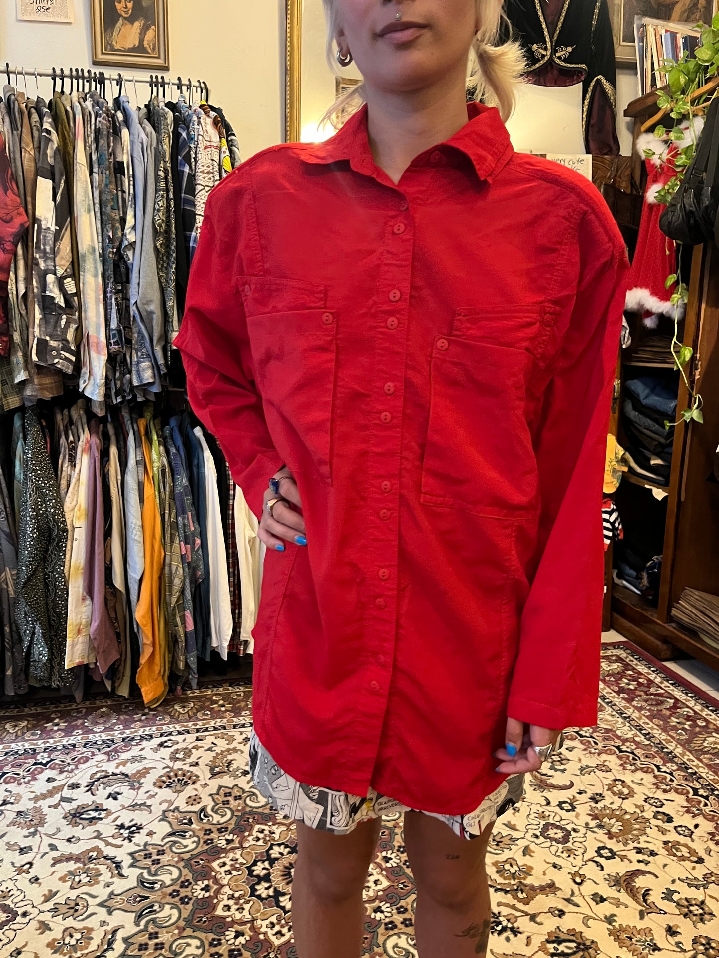Bright Red Vintage Shirt
