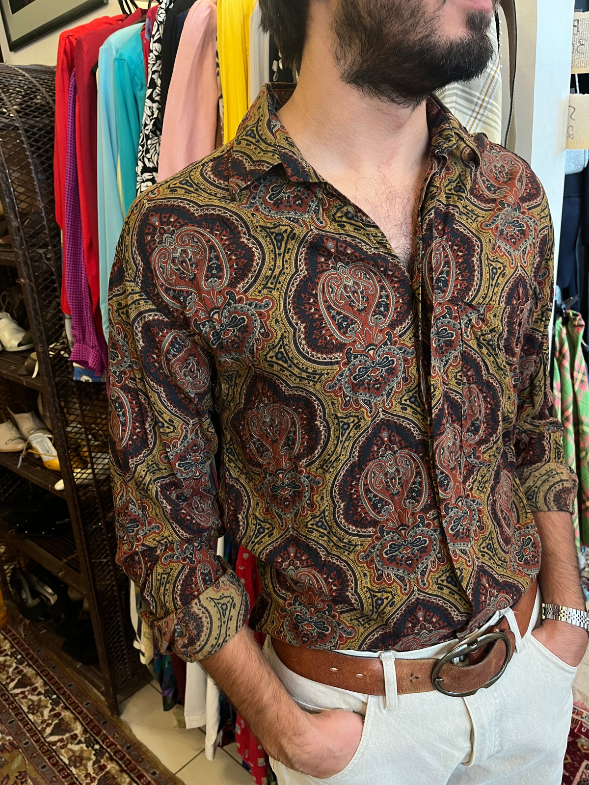 90s baroque button up shirt