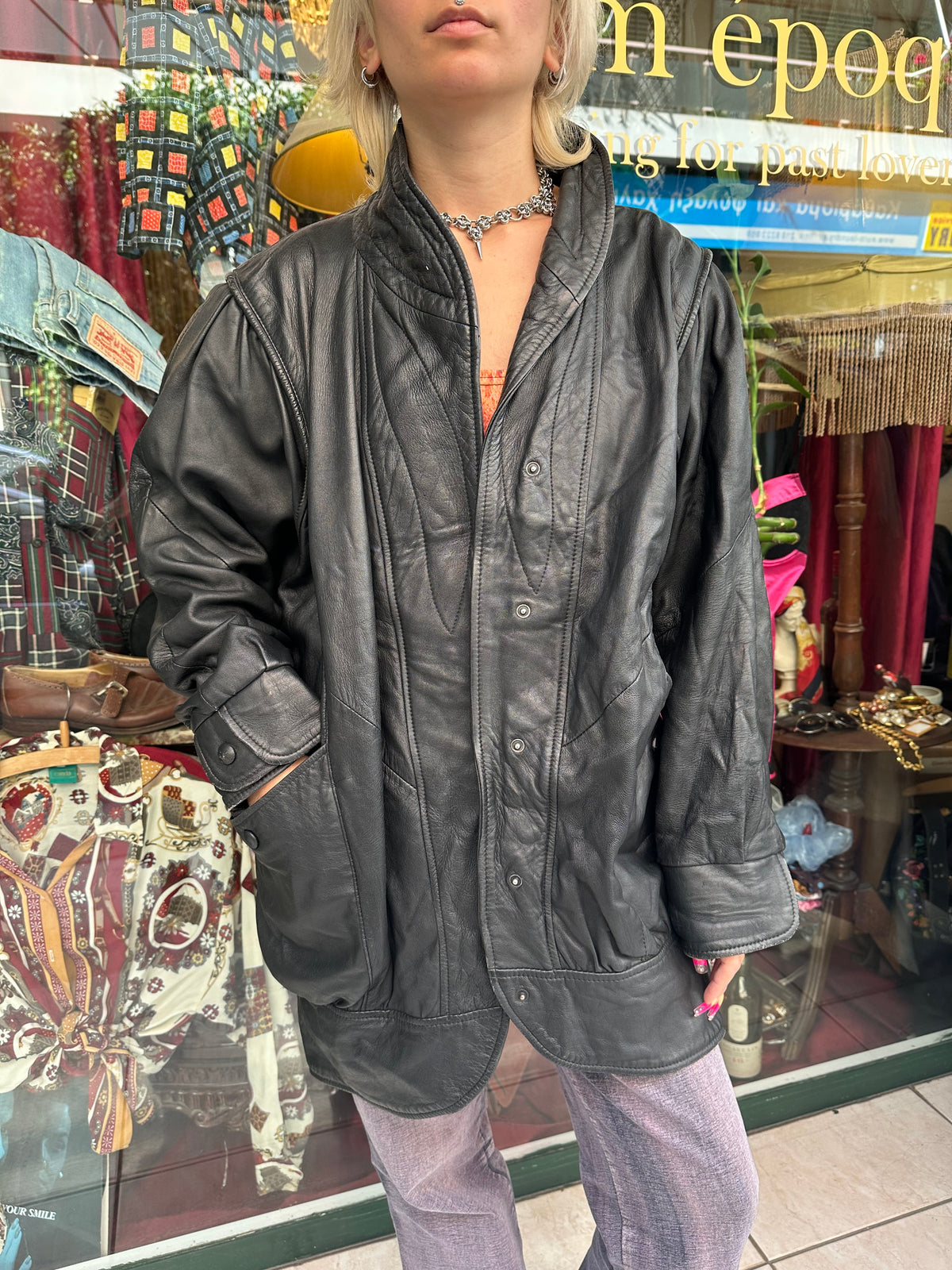 Vintage Black Leather Jacket