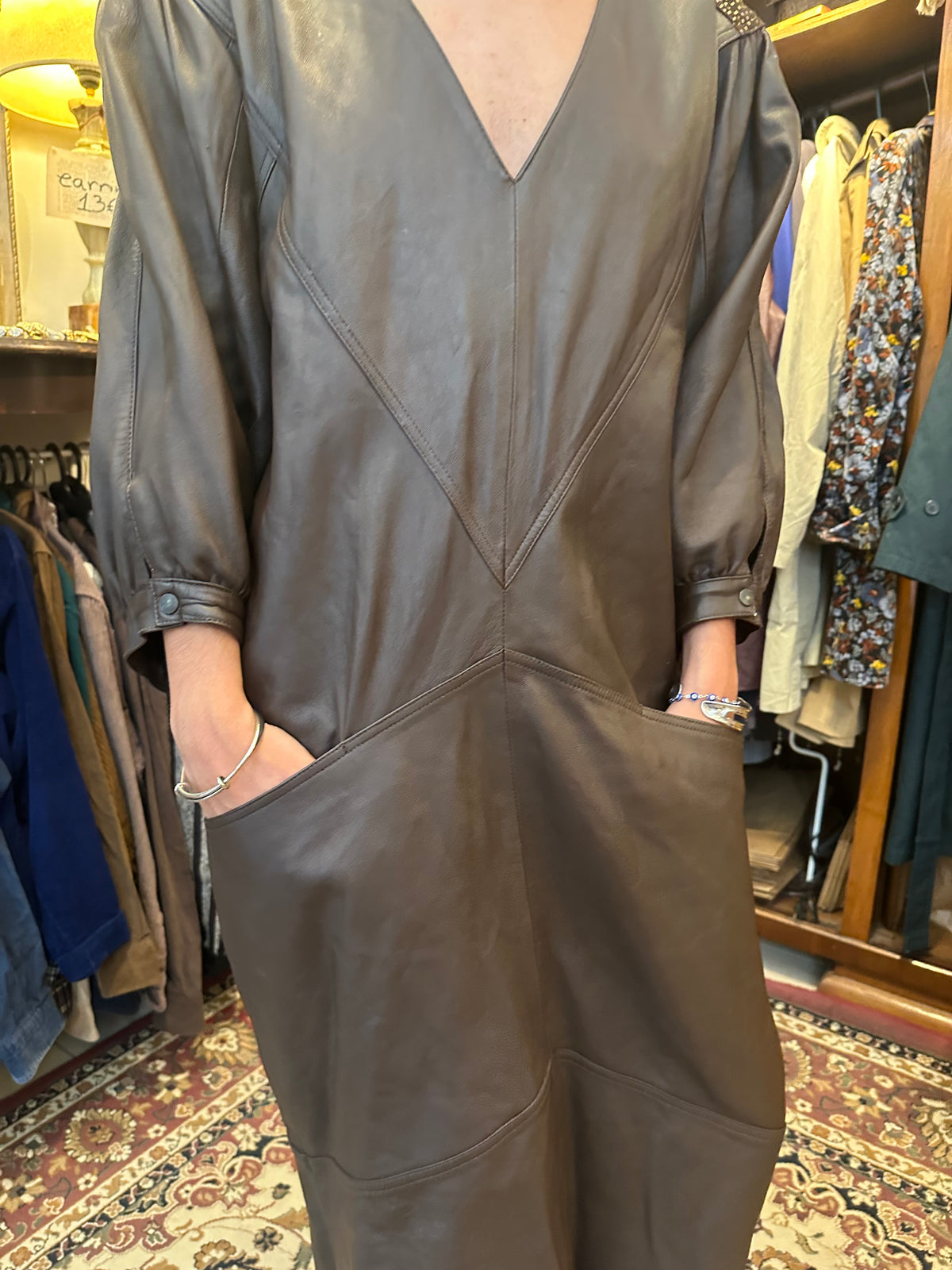 Leather 80s dress