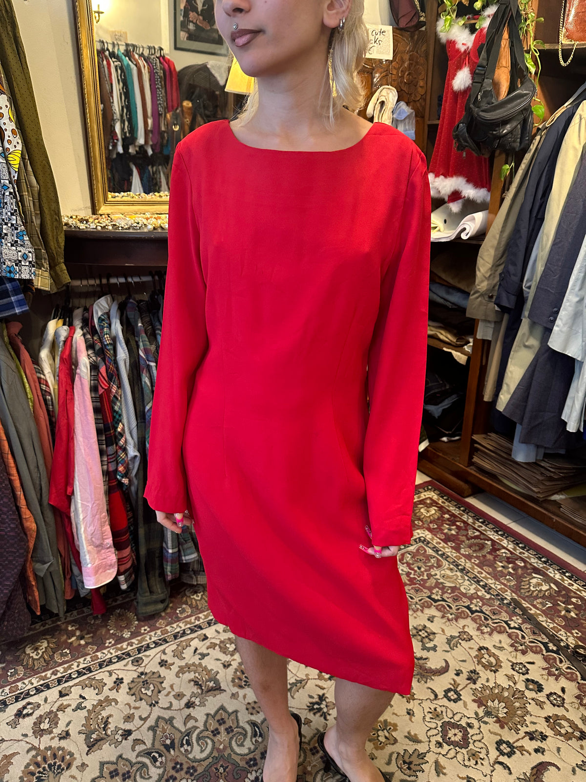 Vintage Midi Red Dress