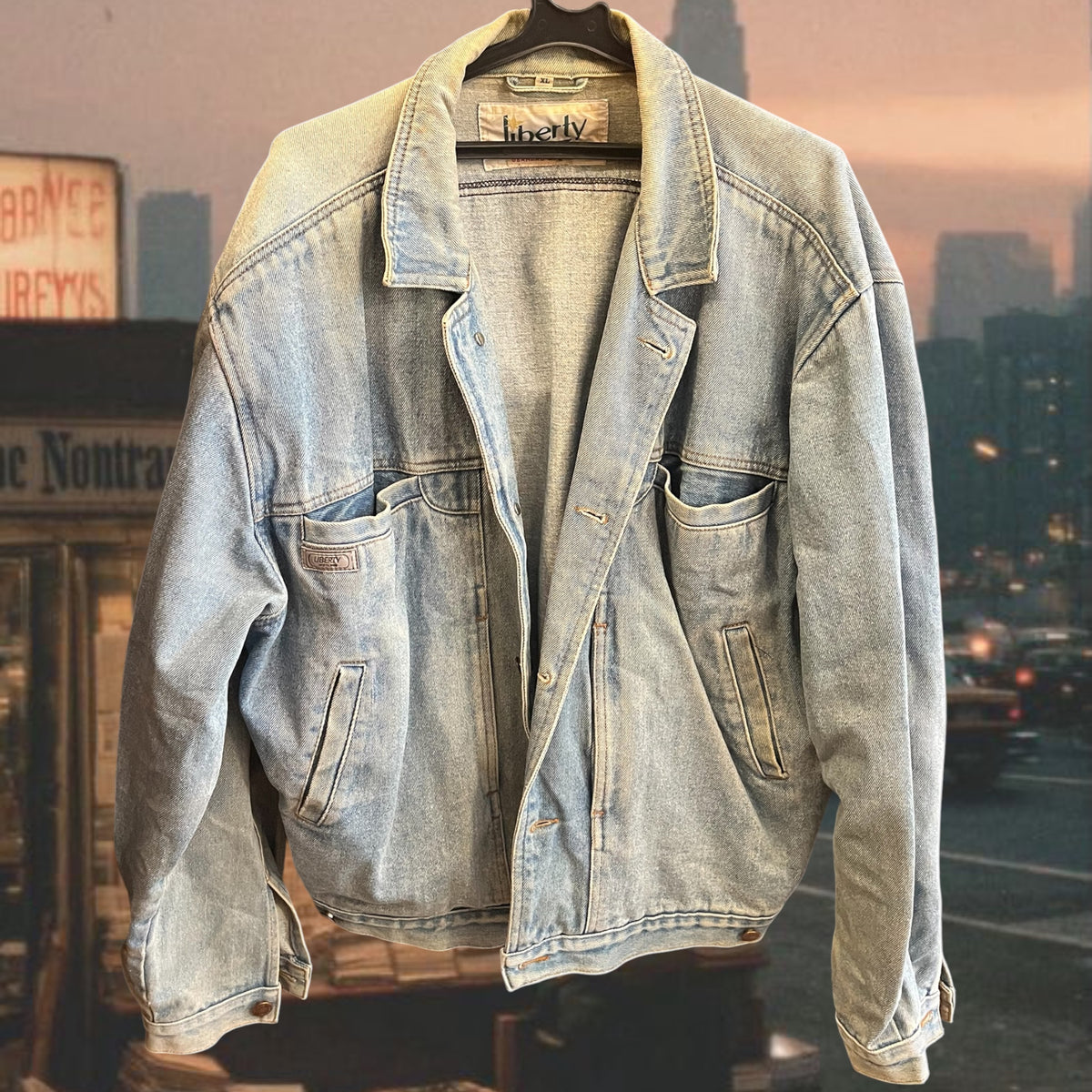 Oversized Light Wash Denim Jacket