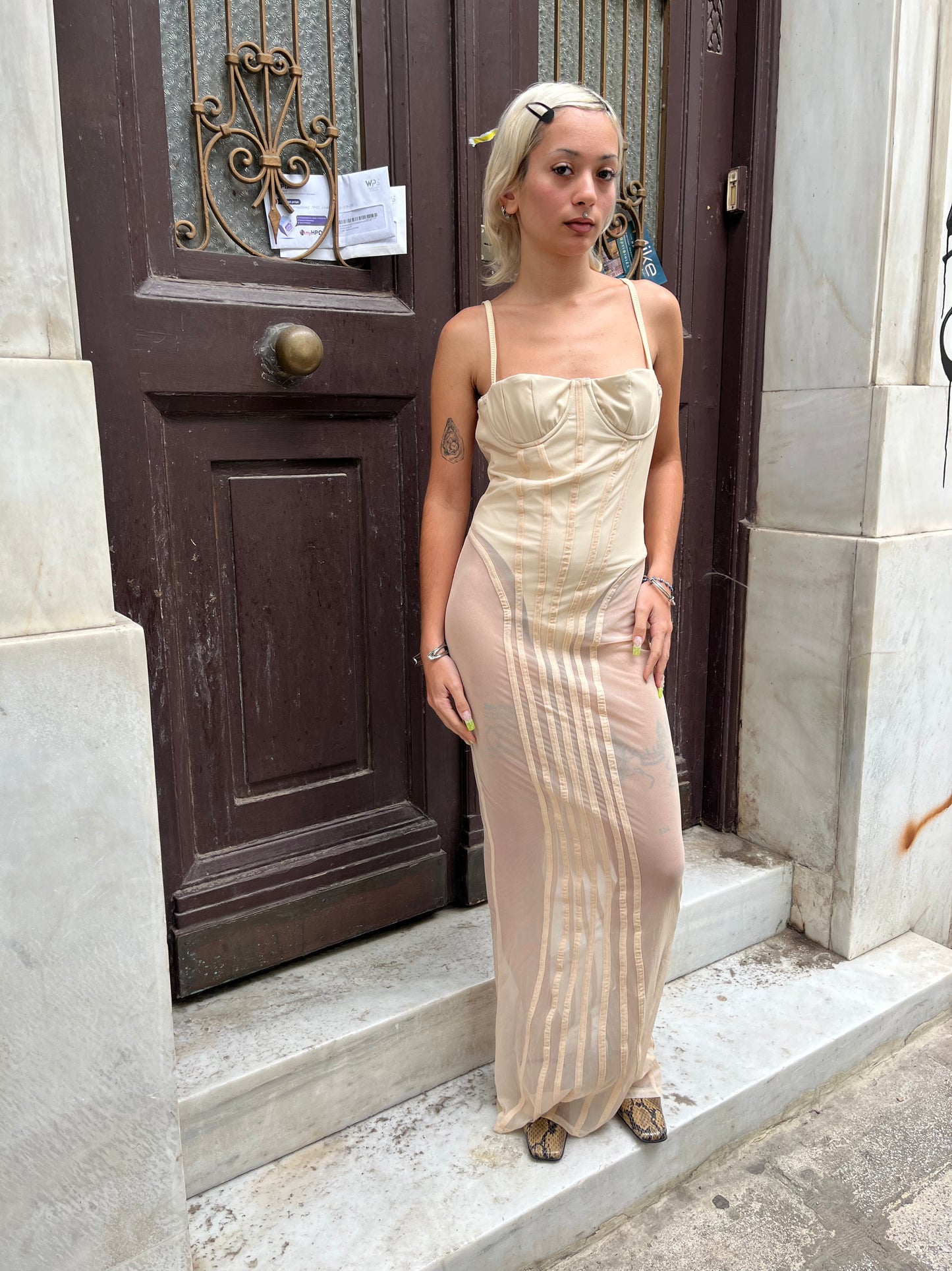 Iconic see through corset dress