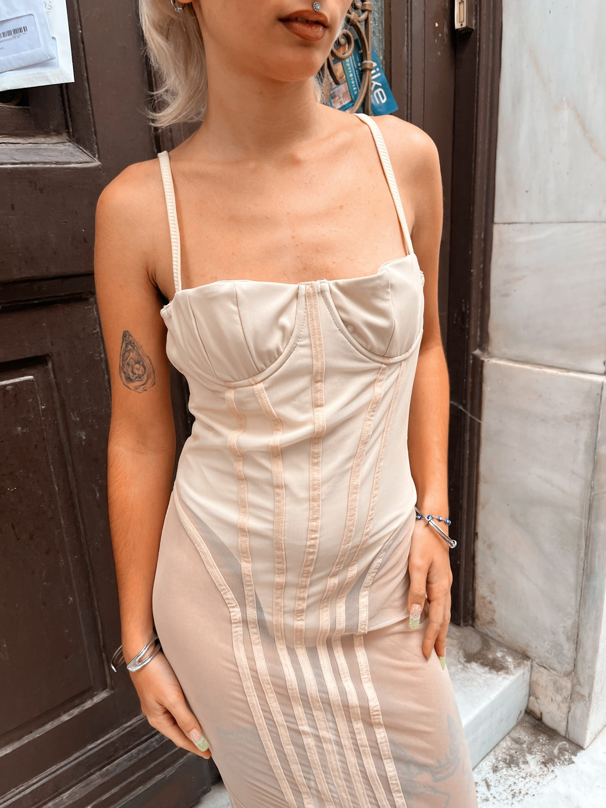 Iconic see through corset dress