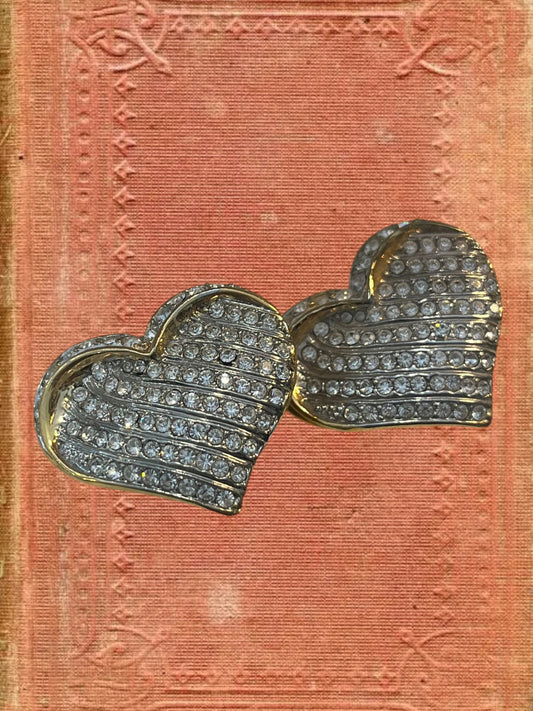 Vintage clip on heart earrings