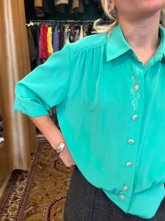 Bright green  button up shirt