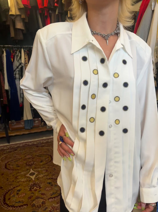 Vintage button up pattern shirt