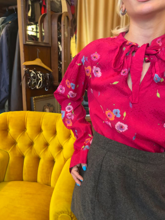 Vintage floral tie top