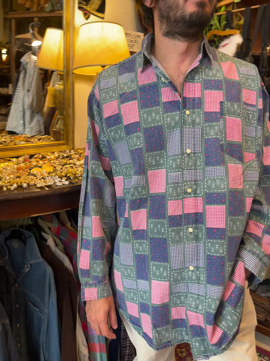 Funky 90s button up shirt