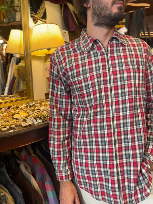 Vintage button up plaid  shirt