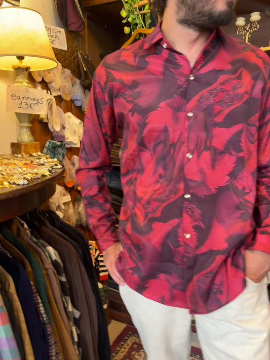 Vintage button up funky shirt
