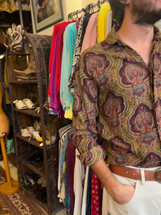 90s baroque button up shirt